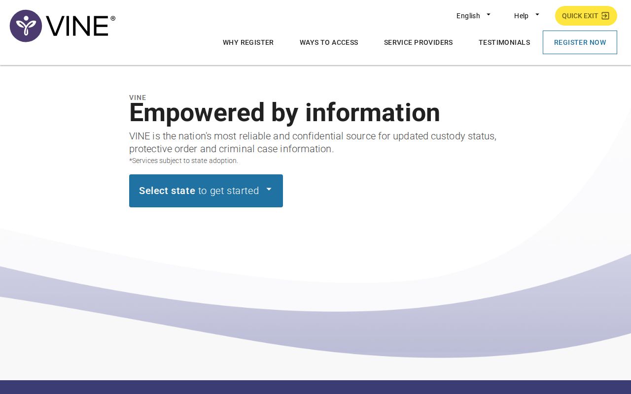 VINELink custody search entry screen