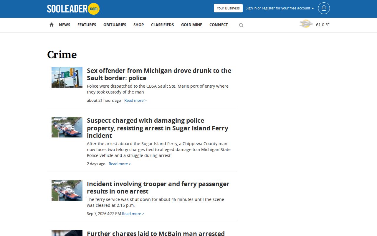 SooLeader Chippewa County arrest and crime news stream